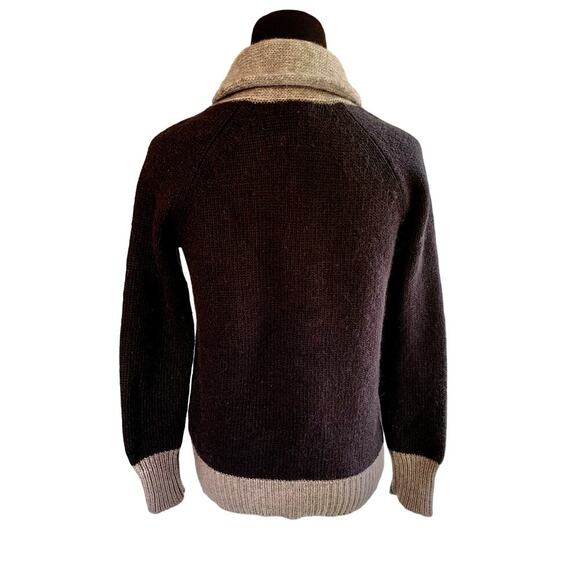 J. Crew Navy & Gray Trim Button Up Shawl Collar Cardigan Classic Size Medium - Picture 4 of 5